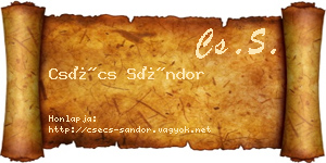 Csécs Sándor névjegykártya