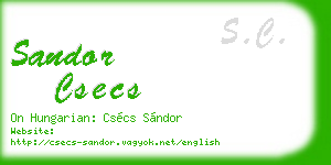 sandor csecs business card