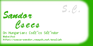 sandor csecs business card